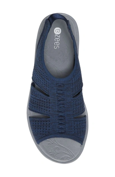 Shop Bzees Double Up Wedge Slingback Sandal In Navy Knit