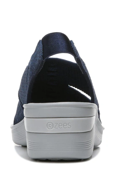 Shop Bzees Double Up Wedge Slingback Sandal In Navy Knit
