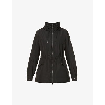 Shop Moncler Women's Black Enet Drawstring-waist Shell Jacket