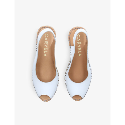 Shop Carvela Comfort Women's White Sharon Leather Slingback Wedge Sandals