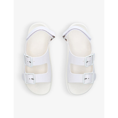 Shop Gucci Isla Logo-embossed Rubber Sandals In White