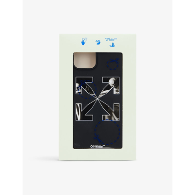 Shop Off-white C/o Virgil Abloh Mens Black White Graphic-print Rubber Iphone 12 Pro Max Case