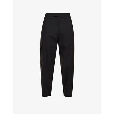 Shop Neil Barrett Cargo Slim-fit Skinny Stretch-woven Trousers In Black