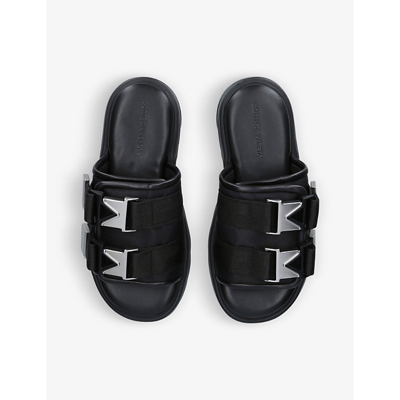 Shop Bottega Veneta Women's Black Flash Bomber Open-toe Leather Sandals