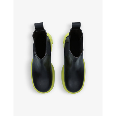 Shop Bottega Veneta Women's Black/comb Flash Colour-blocked Leather Ankle Boots