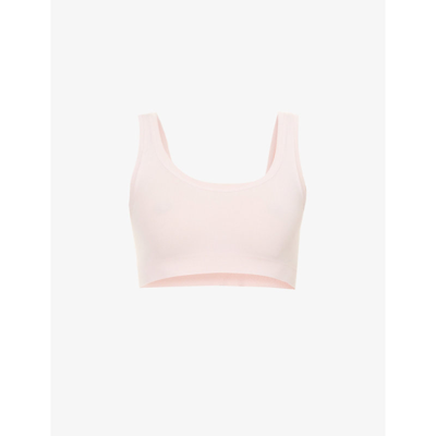 Shop Hanro Touch Feeling Scoop-neck Stretch-jersey Bra In 1340 Lotus