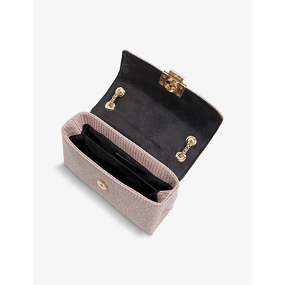 Shop Dune Women's Rose Gold-metallic Bondi Mini Raffia Shoulder Bag