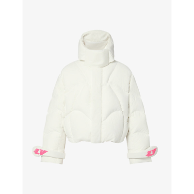 Louis Vuitton White Down Cropped Rave Puffer Jacket L Louis