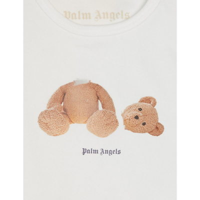 Shop Palm Angels Bear-print Set Of Two Cotton Bodysuits 3-12 Months In Pink