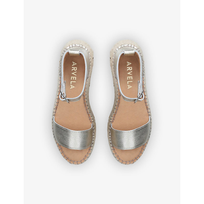 Shop Carvela Comfort Womens Gold Chase Espadrille Flatform Leather Sandals