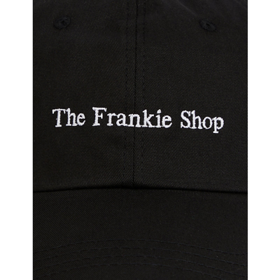Shop The Frankie Shop Women's Black Logo-embroidered Cotton-twill Baseball Cap
