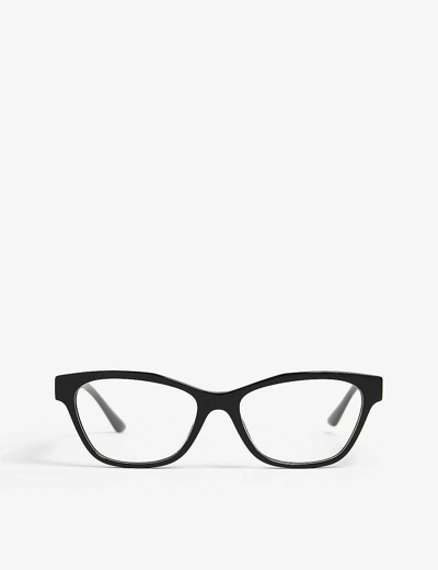 Shop Prada Women's Black Pr 03wv Rectangle-framed Acetate Glasses