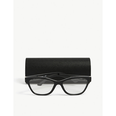 Prada Pr 03wv Rectangle-framed Acetate Glasses In Black