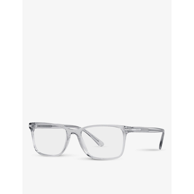 Shop Prada Women's Grey Pr 14wv Rectangle-frame Eyeglasses