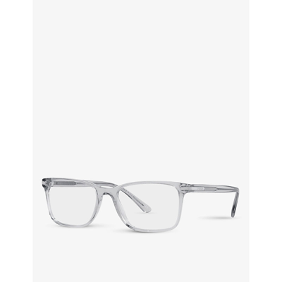 Prada Pr 14wv Rectangle-frame Eyeglasses In Grey