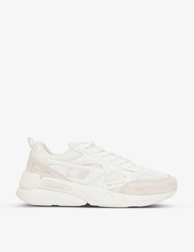 Shop Diesel S-serendipity Embossed-logo Mesh Trainers In White