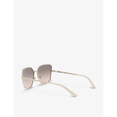 Shop Prada Womens Gold Pr 60xs Metal And Mirror-coated Square Sunglasses