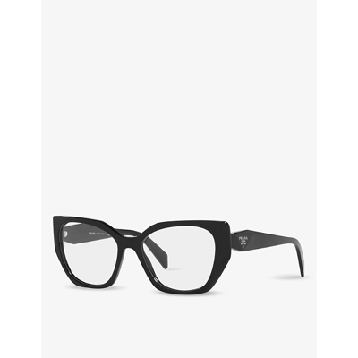 Shop Prada Women's Black Pr 18wv Square-framed Acetate Glasses