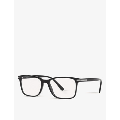 Shop Prada Women's Black Pr 14wv Rectangle-frame Eyeglasses