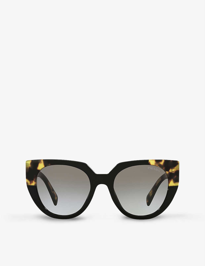 Prada Womens Black Pr14ws Cat Eye-frame Acetate Sunglasses In Black