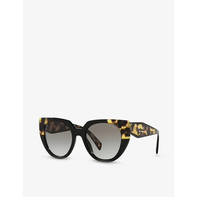 Prada Womens Black Pr14ws Cat Eye-frame Acetate Sunglasses In Black