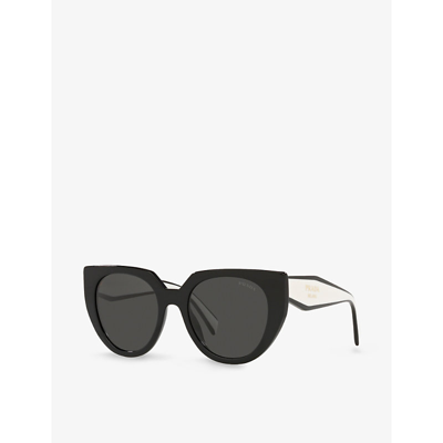 Prada Pr 14ws 09q5s0 52mm Womens Cat-eye Sunglasses In Black