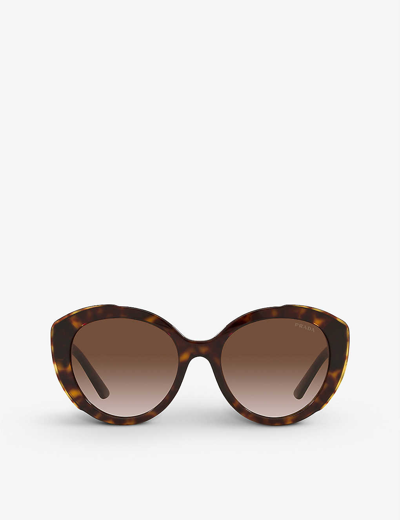 Shop Prada Women's Brown Pr 01ys Acetate Square Sunglasses