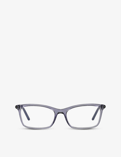 Shop Prada Womens Blue Pr 16wv 06m1o1 Cat-eye Acetate Optical Glasses