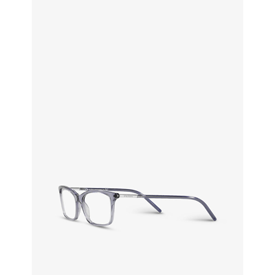 Shop Prada Womens Blue Pr 16wv 06m1o1 Cat-eye Acetate Optical Glasses