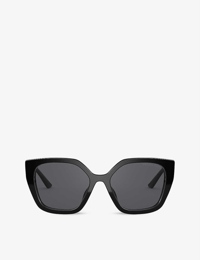 Prada Womens Black Pr 24xs Rectangle-frame Sunglasses In Black