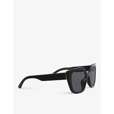 Shop Prada Women's Black Pr 24xs Rectangle-frame Sunglasses