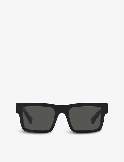 Shop Prada Women's Black Pr 19ws Square-frame Acetate Sunglasses