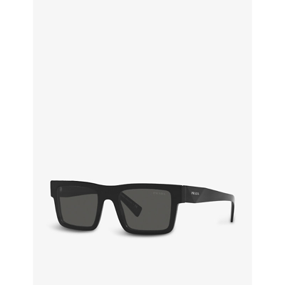 Shop Prada Women's Black Pr 19ws Square-frame Acetate Sunglasses