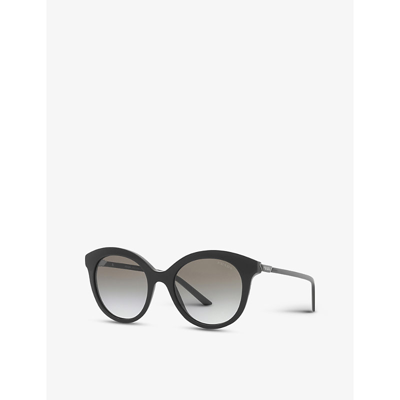 Shop Prada Women's Black Pr 02ys Acetate Round Sunglasses