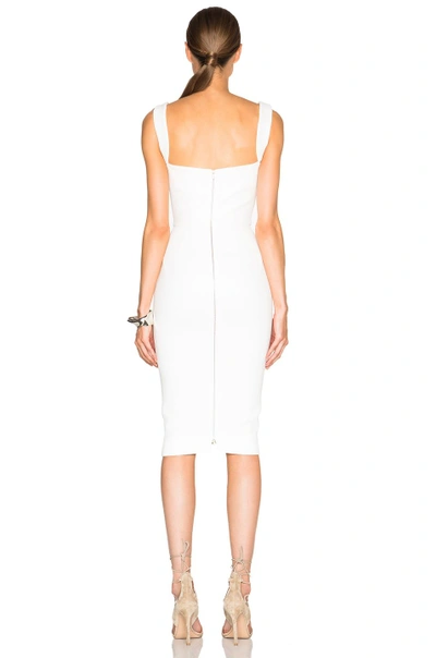 Shop Victoria Beckham Matte Crepe Curve Dress In White