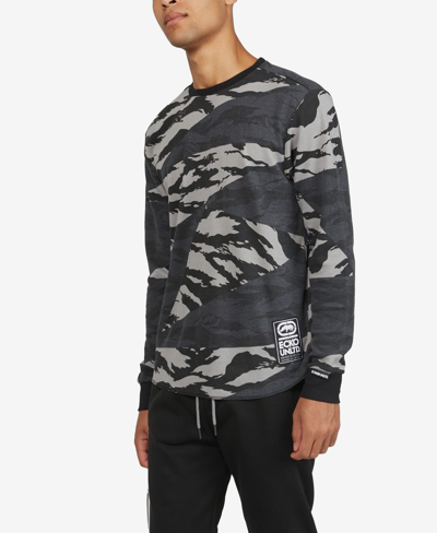 Shop Ecko Unltd Men's Big And Tall All Over Print Stunner Thermal Sweater In Dark Red Camo