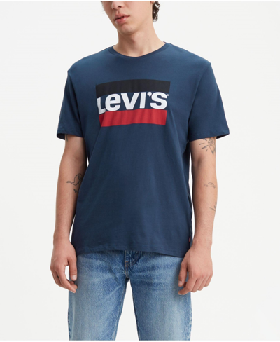 Shop Levi's Men's Sportswear Logo Graphic Crewneck T-shirt In Sportswear Logo Dress Blues