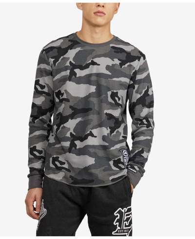 Shop Ecko Unltd Men's Big And Tall All Over Print Stunner Thermal Sweater In Street Camo