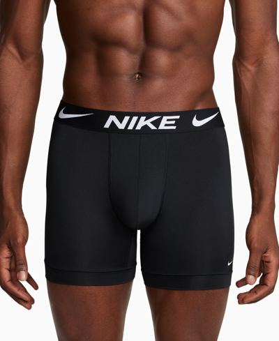 Shop Nike Men's 3-pk. Dri-fit Essential Micro Boxer Briefs In Black