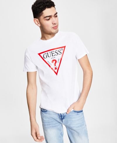 Shop Guess Men's Logo-print T-shirt In Pure White