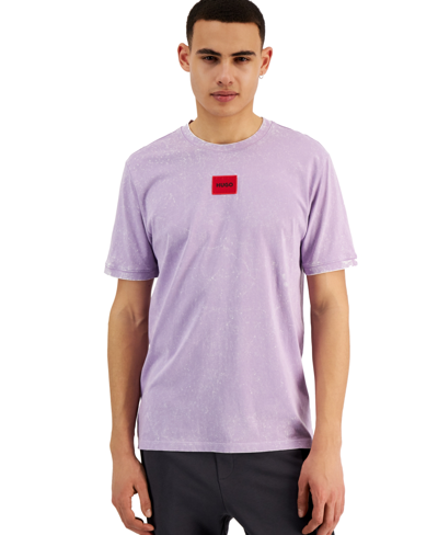 Shop Hugo Boss Men's Diragolino D222 Logo Patch T-shirt In Light Pastel Purple