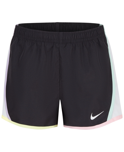 Shop Nike Toddler Girls Dri-fit Tempo Shorts In Black/citron Tint