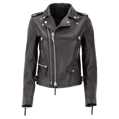 Shop Giuseppe Zanotti - Women's Black Nappa Leather Jacket Denzel