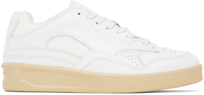 Shop Jil Sander White Basket Low-top Sneakers In 100 - White