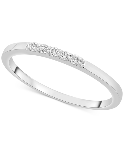 Wrapped Diamond Five-stone Stack Ring (1/20 Ct. T.w.) In 14k Yellow Or White Gold, Created For Macy's In White Gold