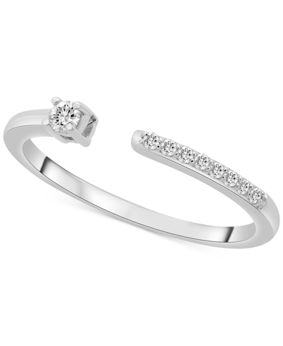 Shop Wrapped Diamond Cuff Statement Ring (1/10 Ct. T.w.) In 14k Yellow Or White Gold, Created For Macy's