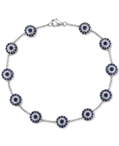 Macy's Lab-created Sapphire (2-3/8 Ct. T.w.) & Lab-created White Sapphire (1/3 Ct. T.w.) Cluster Bracelet I In Sapphire