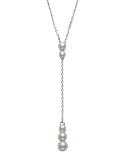 Shop Belle De Mer Cultured Freshwater Pearl (4-6mm) Lariat Necklace In Sterling Silver, 16" + 2" Extender, Created For