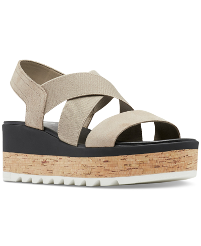 Shop Sorel Women's Cameron Flatform Slingback Sandals Women's Shoes In Omega Taupe/sea Salt