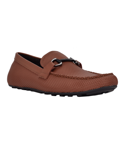 Shop Calvin Klein Men's Ori Casual Slip-on Loafers In Cognac